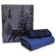 Постельное белье фланель First Choice Happiness Navy Blue семейный