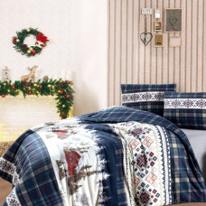Постільна білизна фланель First Choice Nature Navy Blue євро 