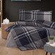 Постельное белье фланель First Choice Vldor Navy Blue семейный