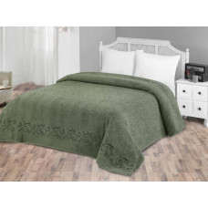 Махрове простирадло бавовна 200x220 Zeron SALKIM DESEN Yesil