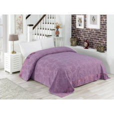 Махрове простирадло бавовна 200x220 Zeron SARMASIK DESEN LILA