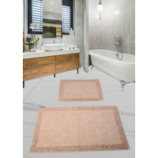Набір килимків для ванної кімнати Diva Tas Kivircik Pudra 60x100+50x60 см