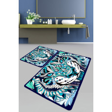 Набір килимків для ванної кімнати Chilai Home BLEU TIGRE BANYO HALISI DJT 60x100+50x60 см