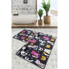 Набір килимків для ванної кімнати Chilai Home PARK CAT BANYO HALISI DJT 60x100+50x60 см