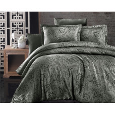 Постельное белье сатин First Choice Reagen Haki (Dark Green) евро 200x220 