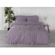Постільна білизна євро L-Stonewashed Natural Violet рюші