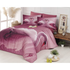 Постельное белье 3D First Choice Swan Pudra евро 200x220