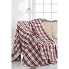 Покривало Eponj Home Туреччина Naturel - Min Kareli bordo бордовий 180x210 см