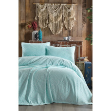 Покривало плед Eponj Home Туреччина жаккард - Square mint ментоловий 220x240 см