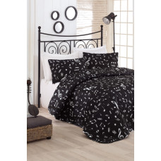 Покривало стеганное Eponj Home Туреччина B & W - Melodiy siyah чорний 200x220 см