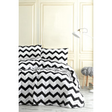Покривало стеганное Eponj Home Туреччина B & W - Small Zigzag 200x220 см
