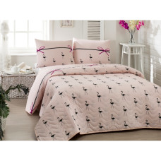 Покривало стеганное Eponj Home Туреччина - Flamingo pudra пудра 200x220 см