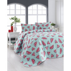 Покривало стеганное Eponj Home Туреччина - Karpuz a mavi блакитний 200x220 см