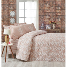 Покривало стеганное Eponj Home Туреччина - Pure pudra рожевий 200x220 см