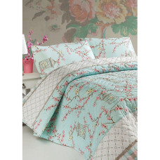 Покривало стеганное Eponj Home Туреччина - Birdcage turkuaz бірюзовий 160x220 см