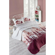 Покривало стеганное Eponj Home Туреччина - Doga bordo бордовий 160x220 см