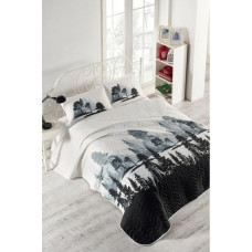 Покривало стеганное Eponj Home Туреччина - Doga siyah чорний 160x220 см
