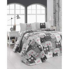 Покривало стеганное Eponj Home Туреччина - DuvardaKediler gri сірий 160x220 см