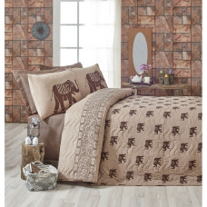 Покривало стеганное Eponj Home Туреччина - Fil kahve кави 160x220 см
