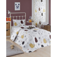 Покривало стеганное Eponj Home Туреччина - HelloCats beyaz білий 160x220 см