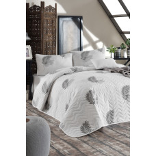 Покривало стеганное Eponj Home Туреччина - Palma Gri сірий 160x220 см