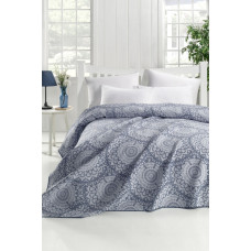 Покривало жаккардовое Eponj Home Туреччина - Mandala petrol сіро-синій 200x230 см
