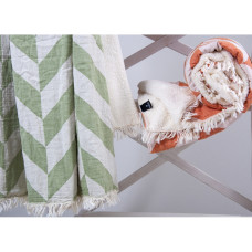 Плед микроплюш Barine Турция - Fishbone Throw green eyes 125x170 см