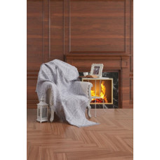Плед накидка Eponj Home Турция Buldan Keten - Damask 170x220 gri серый