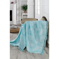 Плед накидка Eponj Home Турция Buldan Keten - Palmie 170x220 su yesil зеленый