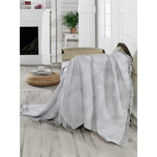 Плед накидка Eponj Home Турция Buldan Keten - Palmiye 170x220 gri серый