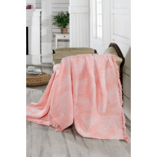 Плед накидка Eponj Home Турция Buldan Keten - Palmiye 170x220 pudra пудра