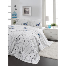 Плед покрывало Lotus Турция Home Турция Perfect - Birds голубой 200x235 см