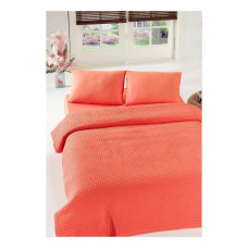 Плед покрывало вафельное Eponj Home Турция - Burumcuk coral коралловый 200x235 см