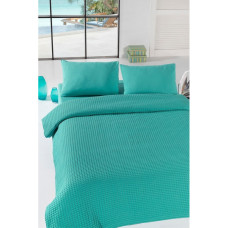 Плед покрывало вафельное Eponj Home Турция - Burumcuk yesil зеленый 160x235 см