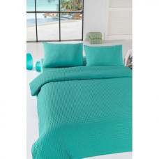 Плед покрывало вафельное Eponj Home Турция - Burumcuk yesil зеленый 200x235 см