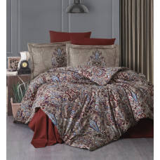 Постельное белье сатин First Choice Aleron Cinnamon евро 200x220 