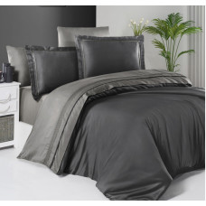 Постельное белье сатин First Choice Anthracite/Smoke евро 200x220