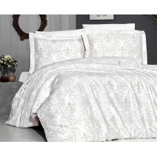 Постельное белье сатин First Choice Delmor Krem (Cream) евро 200x220 
