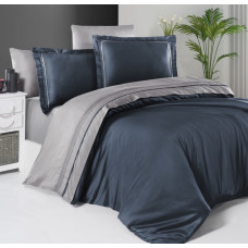 Постельное белье сатин First Choice Denim/Grey евро 200x220