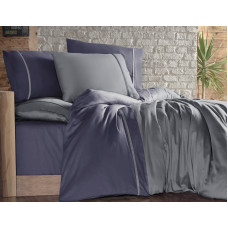 Постельное белье сатин First Choice Duman Indigo евро 200x220