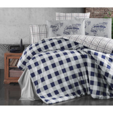 Постільна білизна ранфорс First Choice Edmon Navy Blue євро 200x220