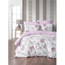 Постельное белье сатин First Choice Eva Pink евро 200x220