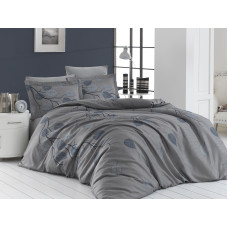 Постільна білизна сатин First Choice Evida Gri (Grey) євро 200x220