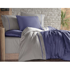 Постельное белье сатин First Choice Indigo Bej евро 200x220
