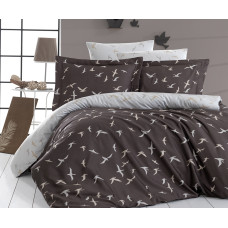 Постельное белье сатин First Choice Liberta Kahve (Brown) евро 200x220 