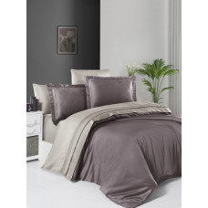 Постельное белье сатин First Choice Lilac/Beige евро 200x220