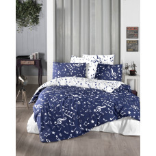 Постельное белье ранфорс First Choice Major Navy Blue полуторный 160x220
