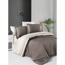 Постельное белье сатин First Choice Mink/Cream евро 200x220