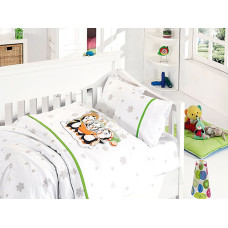Постельное белье сатин First Choice Penguins Yesil младенцам 100x150