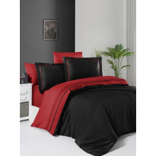 Постельное белье сатин First Choice Red/Black евро 200x220